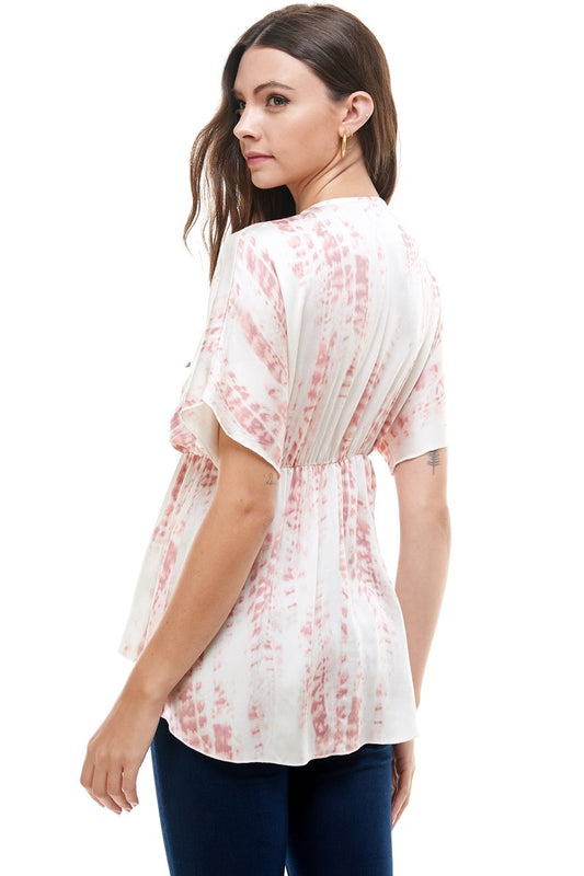 Flowy V-Neck Top with Relaxed Fit - UK (United Kingdom)