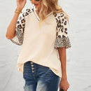 Womens Leopard Print Sleeve Top - UK (United Kingdom)