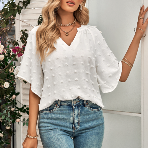 Womens V Neck Batwing Summer Top - UK (United Kingdom)