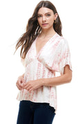 Flowy V-Neck Top with Relaxed Fit - UK (United Kingdom)