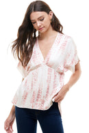 Flowy V-Neck Top with Relaxed Fit - UK (United Kingdom)