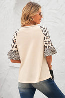 Womens Leopard Print Sleeve Top - UK (United Kingdom)